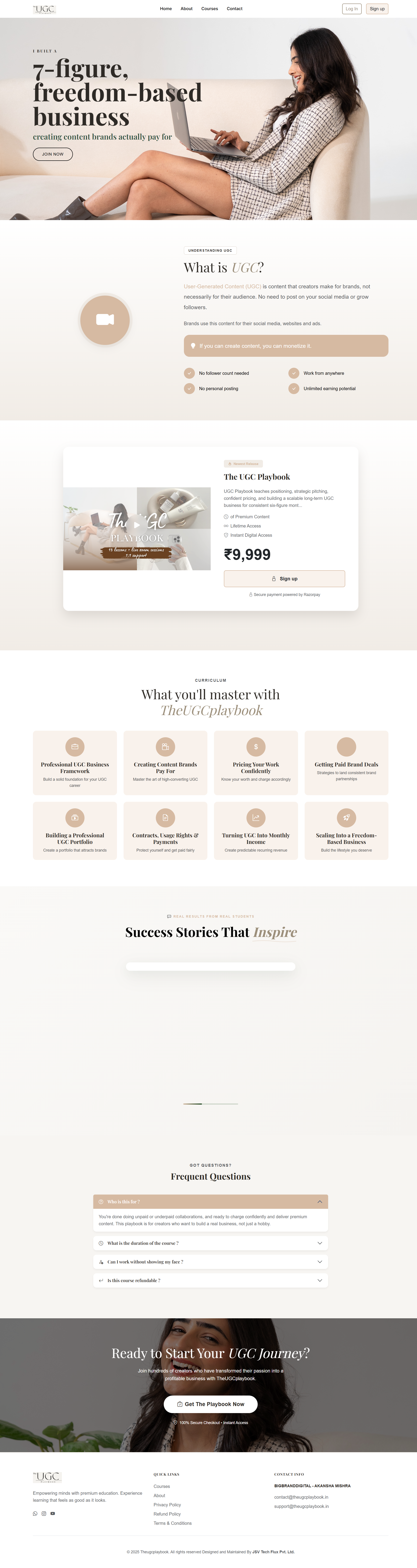 TheUgcPlayBook (Digital Marketing & Course Platform Website)