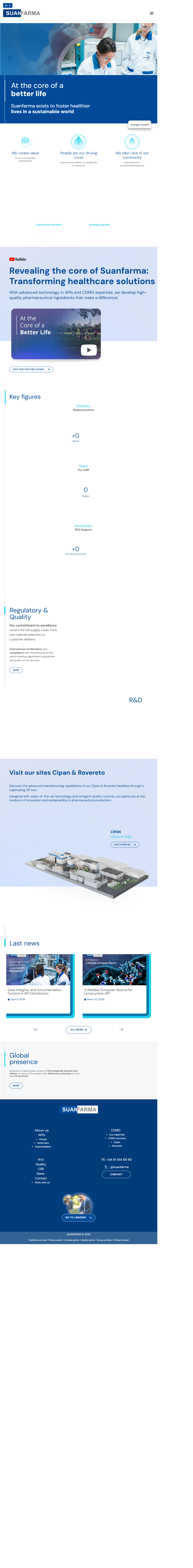 Suanfarma (Global Pharmaceutical Company Website)